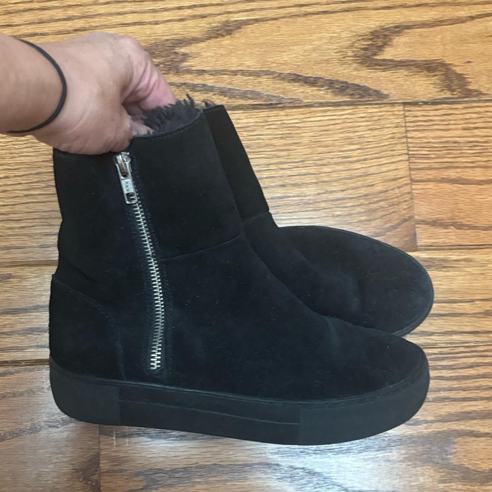 J Slides Black Ankle Boots with Zipper